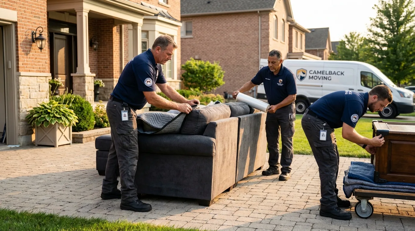 Large estate moving crew wrapping furniture in Fort Meade, FL